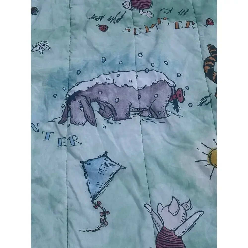 Vintage Classic Pooh Comforter Queen Reversible Four Seasons With Pillow Case